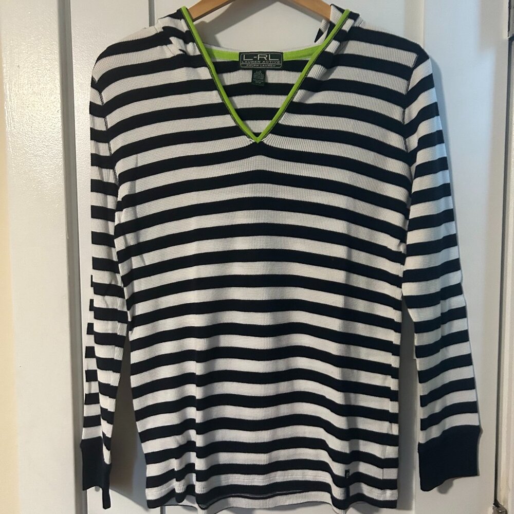 Ralph Lauren Active striped knit hoodie size large
